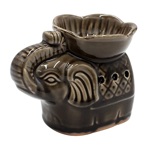 Dekohelden24 Duftlampe als Elefant in braun/Aromalampe/Duftlicht/Duft-Lampe, L/B/H: ca. 14 x 9 x 10 cm von Dekohelden24