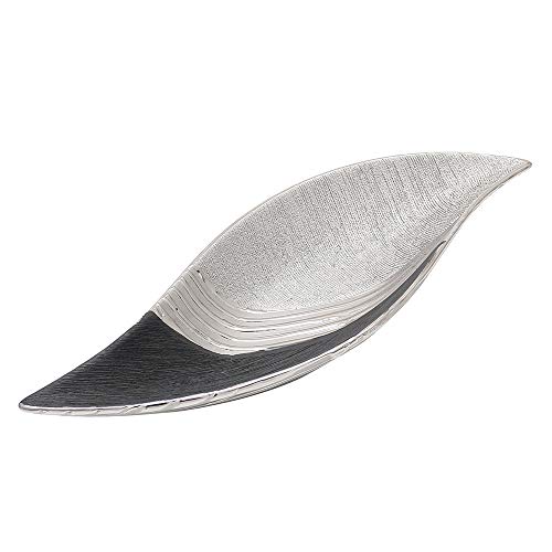 Dekohelden24 Edle Moderne Deko Designer Keramik Schale/Platte/Naschschale/Dekoschale in Silber-grau, 41 cm von Dekohelden24