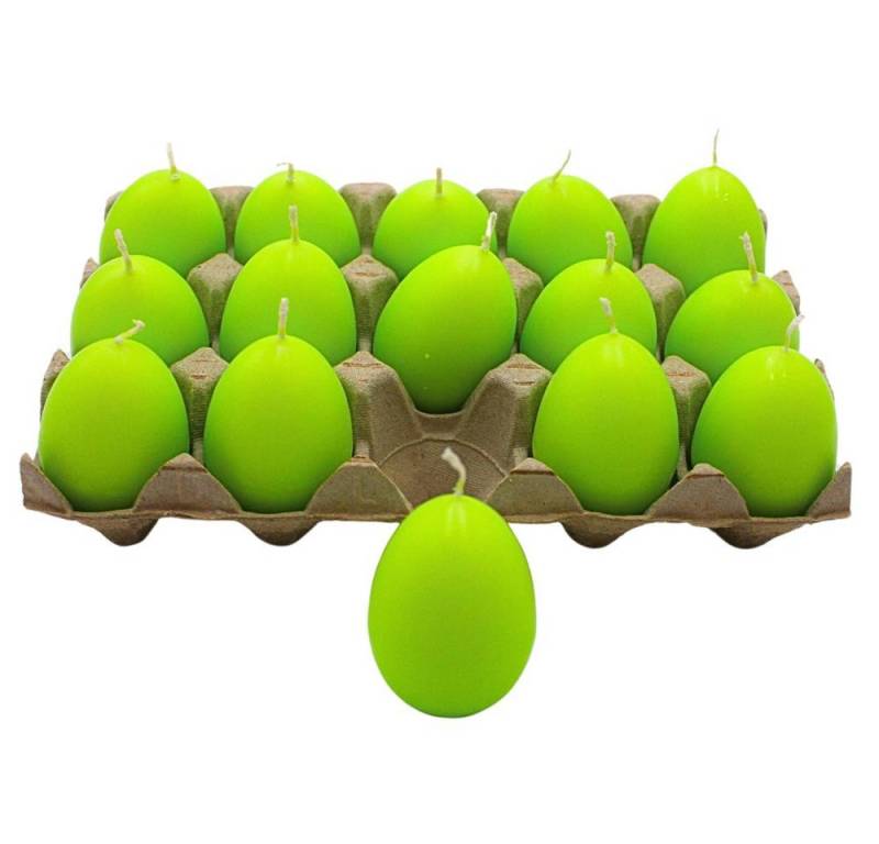 Dekohelden24 Formkerze Unikerzen in verschiedenen Farben (Ostereikerzen, 15-tlg), Ideal für Osterdekoration, in unifarben grün von Dekohelden24