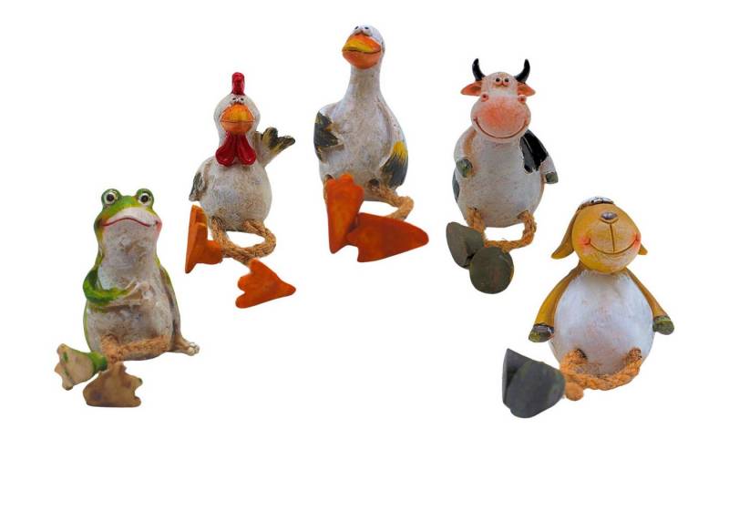 Dekohelden24 Gartenfigur Gartenfiguren in verschiedenen Varianten, (5 St), Wetterbeständig, bunt gestaltet, ländliches Flair von Dekohelden24