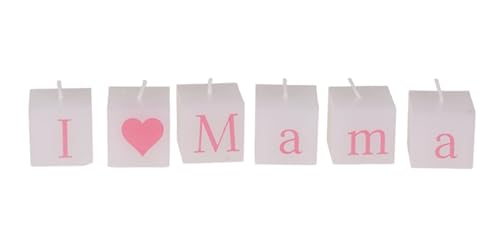 Dekohelden24 Geschenk für Mama, Kerzengeschenkset Größe ca. 3 x 3 cm, Motiv: I Love Mama von Dekohelden24
