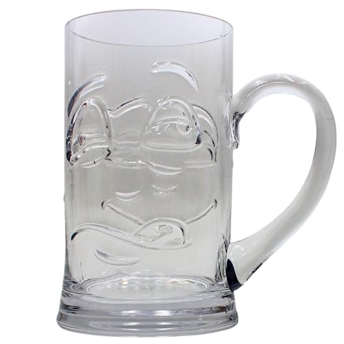 Dekohelden24 Glas, Bierglas, Trinkglas mit Gesicht, Bevor - After, in Geschenkverpackung, Größe: H/Ø ca. 14 x 8 cm, Fassungsvermögen ca. 500 ml von Dekohelden24