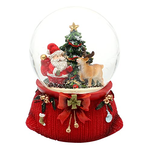 Große Schneekugel, Weihnachtsmann mit REH und Tannenbaum, mit Sound, auf aufwendig dekoriertem Sockel, Maße L/B/H: 10 x 10 x 14 cm Kugel Ø 10 cm Große Schneekugel, Weihnachtsmann mit REH und Tannenbaum, mit Sound, auf aufwendig dekoriertem Sockel, Maße L/B/H: 10 x 10 x 14 cm Kugel Ø 10 cm von Dekohelden24