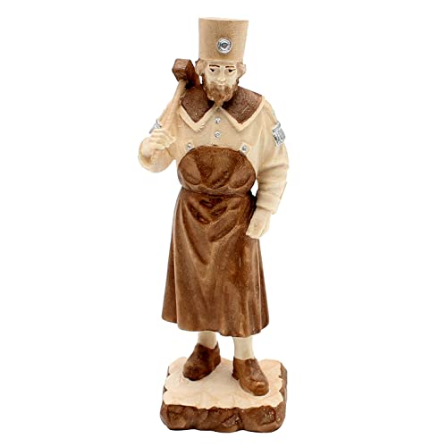 Dekohelden24 Handgeschnitzter Bergmann/Bergschmied mit Werkzeug, gebeizt, Höhe mit Sockel ca. 13 cm Dekohelden24 Handgeschnitzter Bergmann/Bergschmied mit Werkzeug, gebeizt, Höhe mit Sockel ca. 13 cm von Dekohelden24