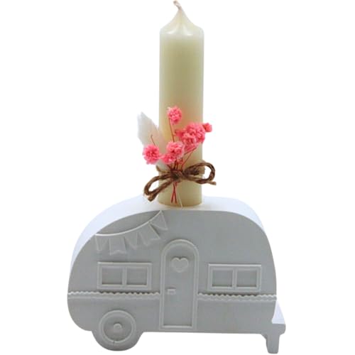 Dekohelden24 - Handmade - Collection, Keramik Campingwagen, Camper mit Stabkerze, Kerzenständer als Campingwagen, Made In Germany, L/B/H 11 x 3 x 17 cm. Dekohelden24 - Handmade - Collection, Keramik Campingwagen, Camper mit Stabkerze, Kerzenständer als Campingwagen, Made In Germany, L/B/H 11 x 3 x 17 cm. von Dekohelden24