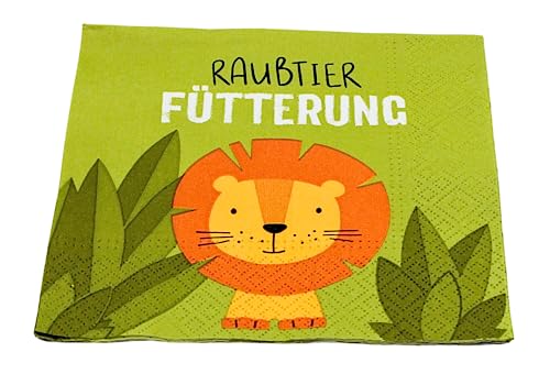 Dekohelden24 Hochwertige Papierservietten/Tafel-Servietten/Brunchservietten, Kinder-Serviette, Motiv: Löwe, Größe: L/H 33 x 33 cm. Menge 40 Stück. von Dekohelden24