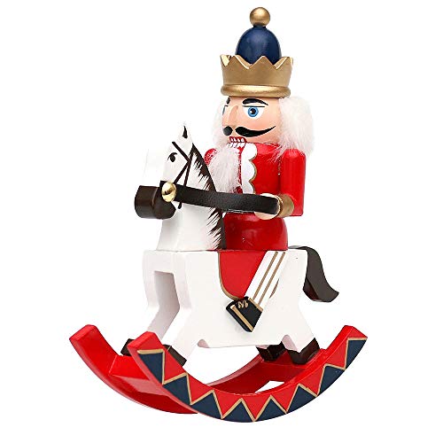 Dekohelden24 Holz Nussknacker Reiterlein in rot, L/B/H: 12 x 3,5 x 15 cm. von Dekohelden24