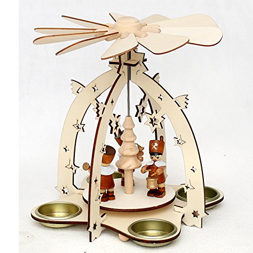 Dekohelden24 Holz Pyramide mit Bergmannsfiguren, für 4 Teelichte geeignet, ca. 23 cm Dekohelden24 Holz Pyramide mit Bergmannsfiguren, für 4 Teelichte geeignet, ca. 23 cm von Dekohelden24