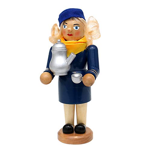 Dekohelden24 Holz Räucherfigur/Räucherfrau als Stewardess/Flugbegleiterin, L/B/H: 10,5 x 8 x 19,5 cm, 19 cm von Dekohelden24