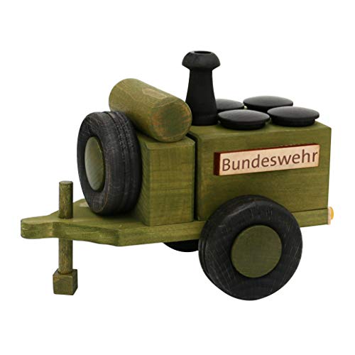 Holz Räucherfigur Gulaschkanone - Bundeswehr - in grün/schwarz, L/B/H: 18 x 11,5 x 13 cm. von Dekohelden24