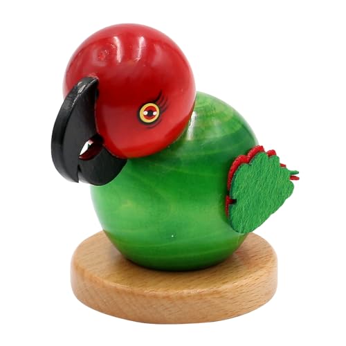 Holz Räucherfigur Papagei in grün, ca. 10 x 6,5 x 9 cm. von Dekohelden24