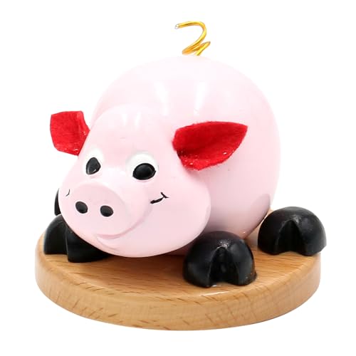 521947 Holz Räucherfigur Schweinchen in rosa, ca. 9 x 8 x 6,5 cm. von Dekohelden24