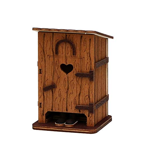 Holz Räucherhütte Stilles Örtchen, L/B/H: 7,5 x 7,5 x 11,5 cm. von Dekohelden24