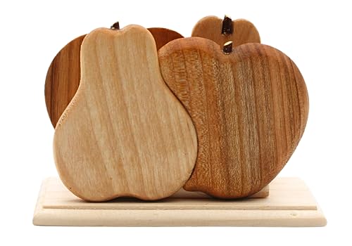 Dekohelden24 Holz Serviettenhalter/Serviettenspender Apfel - Birne in Natur, Maße ca. 12 x 4 x 8 cm. von Dekohelden24