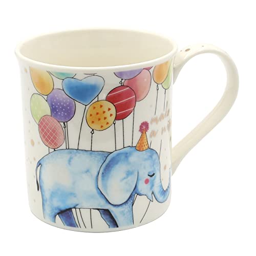 Dekohelden24 Kaffeebecher Kaffeetasse aus Porzellan - Motiv: Geburtstag Elefant - Größe H/Ø: 9 x 8 cm, Fassungsvermögen 300ml, spülmaschinengeeignet Dekohelden24 Kaffeebecher Kaffeetasse aus Porzellan - Motiv: Geburtstag Elefant - Größe H/Ø: 9 x 8 cm, Fassungsvermögen 300ml, spülmaschinengeeignet von Dekohelden24