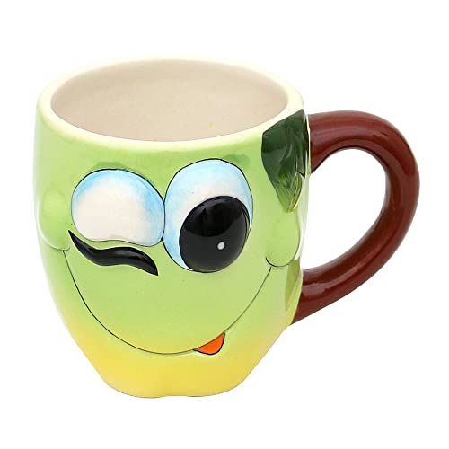 Dekohelden24 Keramik Kaffeebecher - Tasse als Apfel Größe H : 9 x 12 cm 222277-B Grün von Dekohelden24