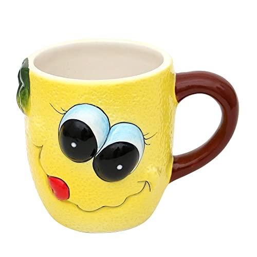Dekohelden24 Keramik Kaffeebecher - Tasse als Zitrone Größe H : 9 x 12 cm 222277-C Gelb von Dekohelden24
