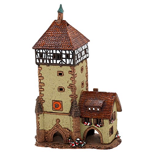 Dekohelden24 Keramik- Lichthaus - Fachwerkhaus - HandArt - Maße: ca. Länge 8,5 cm x Breite 14 cm x Höhe 21 cm, Haus I, 141010 von Dekohelden24