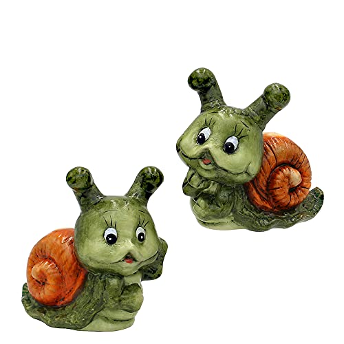 Keramik Schnecke/Dekoschnecke, 2er Set, Gartendeko, Maße ca. 12,5 x 8 x 12,5 cm von Dekohelden24