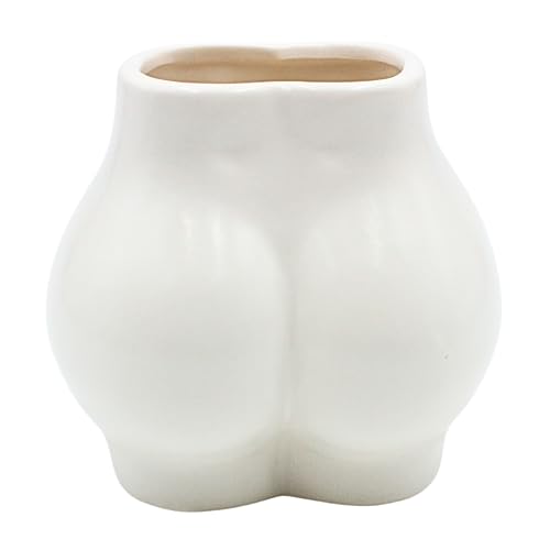 Dekohelden24 Keramik Vase als Hintern in weiß, Größe L/B/H: ca. 11 x 8 x 10 cm von Dekohelden24