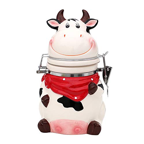 Dekohelden24 Keramik Vorratsdose - Kuh -, ca. 12 x 11 x 20,5 cm. von Dekohelden24