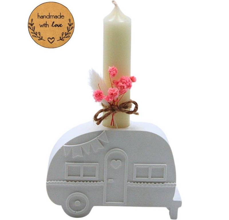 Dekohelden24 Kerzenständer Dekohelden24 - Handmade - Collection, Keramik Campingwagen, cm. von Dekohelden24