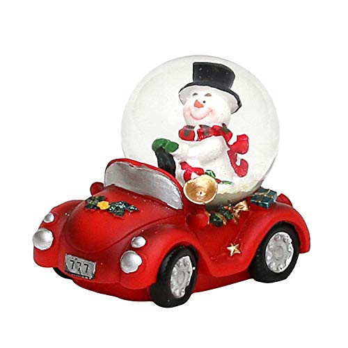 Dekohelden24 Kinder-Schneekugel, Cars in rot mit Schneemann, Maße H/B/Ø Kugel: ca. 8 x 5,5 cm/Ø 4,5 cm, Glas von Dekohelden24