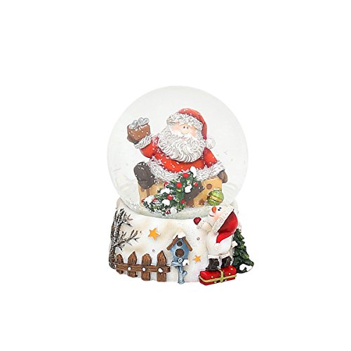 Dekohelden24 Kleine Schneekugel mit Weihnachtsmann, L/B/H 7 x 7 x 9,5 cm Kugel Ø 6,5 cm., 501377-Baum, Baum von Dekohelden24