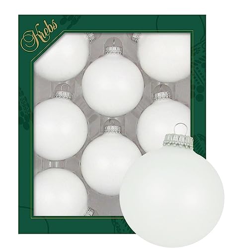 Lauschaer Christbaumschmuck - 8er Set Kugeln in Uni matt weiß, mit Silberkrönchen, Größe Ø ca. 7 cm Lauschaer Christbaumschmuck - 8er Set Kugeln in Uni matt weiß, mit Silberkrönchen, Größe Ø ca. 7 cm von Dekohelden24