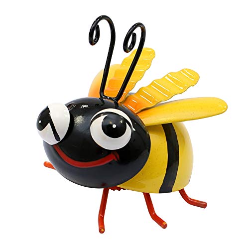 Dekohelden24 Metall Biene mit Magnet/Kühlschrankmagnet, Maße L/B/H: 7,5 x 8 x 7 cm von Dekohelden24