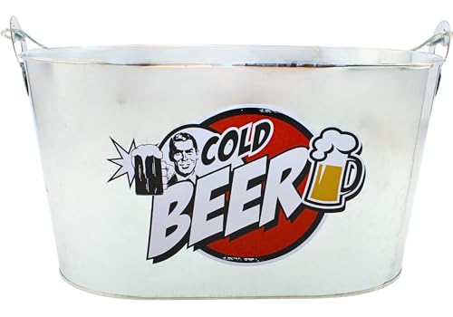 Dekohelden24 Metall Bier - Eimer/Blecheimer mit Henkel und Holzgriff und 2 integrierten Flaschenöffnern, Größe H/B ca. 26 x 13 cm Dekohelden24 Metall Bier - Eimer/Blecheimer mit Henkel und Holzgriff und 2 integrierten Flaschenöffnern, Größe H/B ca. 26 x 13 cm von Dekohelden24