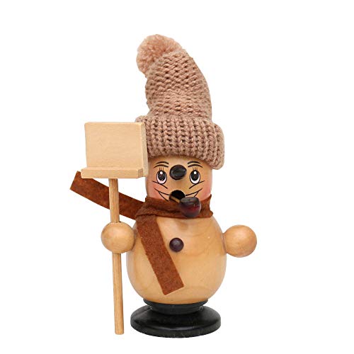 Dekohelden24 Niedlicher Räucherschneemann Benny mit Schal und gestrickter Pudelmütze, ca. 19 cm, Holz, Pudel Dekohelden24 Niedlicher Räucherschneemann Benny mit Schal und gestrickter Pudelmütze, ca. 19 cm, Holz, Pudel von Dekohelden24