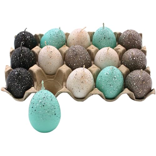 Dekohelden24 Ostereikerze im 15er Set - Eikerzen - Osterkerzen - Kerzen als Osterei, Pastellfarben türkis, Größe H/Ø 6,5 x 4 cm, Dekohelden24 Ostereikerze im 15er Set - Eikerzen - Osterkerzen - Kerzen als Osterei, Pastellfarben türkis, Größe H/Ø 6,5 x 4 cm, von Dekohelden24