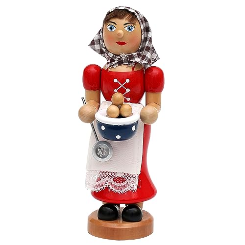 Dekohelden24 Räucherfrau, ca. 18 cm, Kloßfrau Rot von Dekohelden24