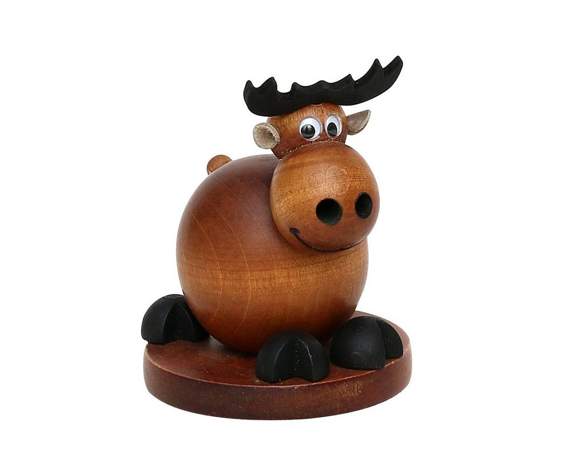 Dekohelden24 Räuchermännchen Holz-Räucherfigur Räuchermann Elch, in braun, ca. 11 cm von Dekohelden24