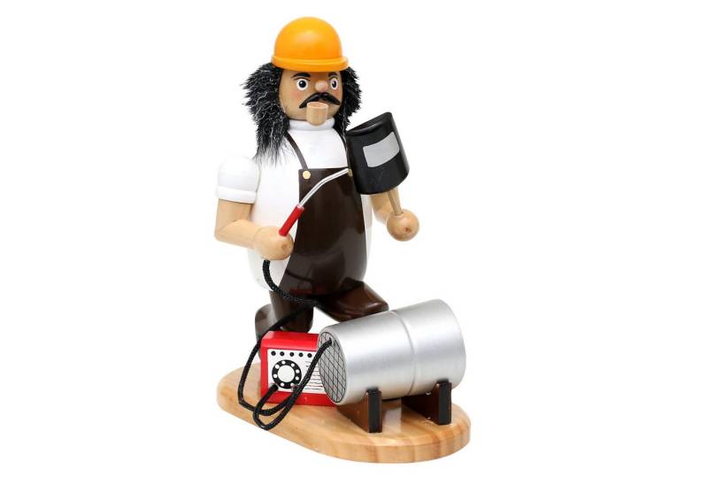 Dekohelden24 Räuchermännchen Holz Räuchermann / Räuchermännchen als Schweißer, mit Schweißgerät, L / B / H: 15 x 10 x 19 cm. von Dekohelden24