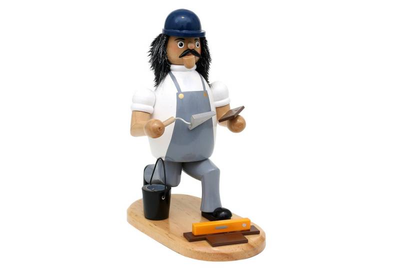 Dekohelden24 Räuchermännchen Holz Räuchermann als Fliesenleger, mit Waserwaage und Fliesen, L / B / H: 15 x 10 x 19 cm. von Dekohelden24