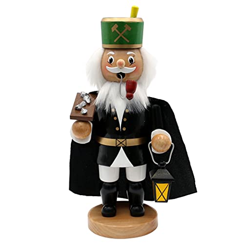 Dekohelden24 XXL Räuchermann als Bergmann mit Erzbrett und Umhang, L/B/H 11 x 8 x 25 cm. von Dekohelden24