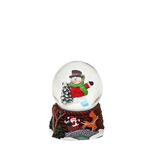 ***Schneekugel mit Schneemann, Maße H/B/Ø Kugel: ca. 8,5 x 7 cm/Ø 6,5 cm. von Dekohelden24