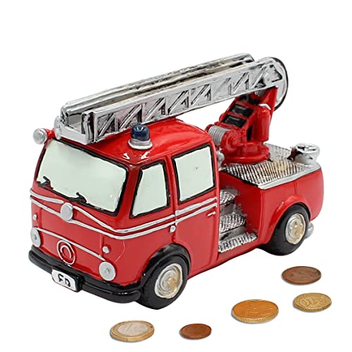 Dekohelden24 Spardose als Feuerwehr aus Poly - Sparauto - Sparbüchse in rot mit Gummiverschluss, Größe L/B/H: ca. 15 x 7 x 10 cm Dekohelden24 Spardose als Feuerwehr aus Poly - Sparauto - Sparbüchse in rot mit Gummiverschluss, Größe L/B/H: ca. 15 x 7 x 10 cm von Dekohelden24