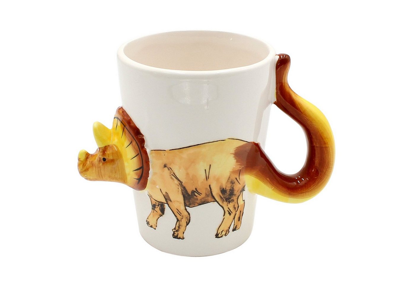 Dekohelden24 Tasse Kaffeebecher Kaffeetasse mit Dino aus Keramik versch. Motive, Porzellan von Dekohelden24
