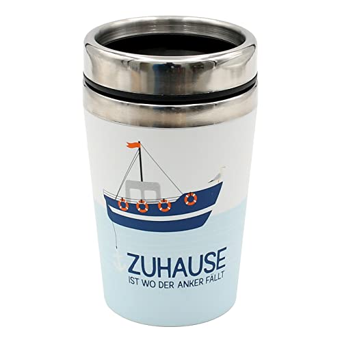 Dekohelden24 Thermobecher/Becher to go, Motiv: Zuhause ist wo der Anker fällt, Maße H/Ø: 13,5 x 8,4 cm, Fassungsvermögen: 240 ml. Dekohelden24 Thermobecher/Becher to go, Motiv: Zuhause ist wo der Anker fällt, Maße H/Ø: 13,5 x 8,4 cm, Fassungsvermögen: 240 ml. von Dekohelden24