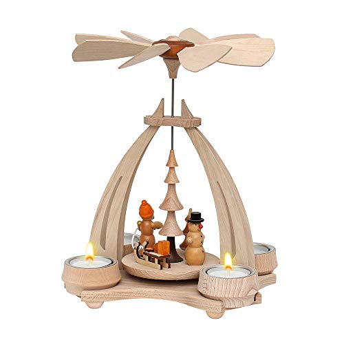 Dekohelden24 Tisch-Pyramide aus Buchenholz mit Weihnachtsfiguren, ca. 24 cm von Dekohelden24