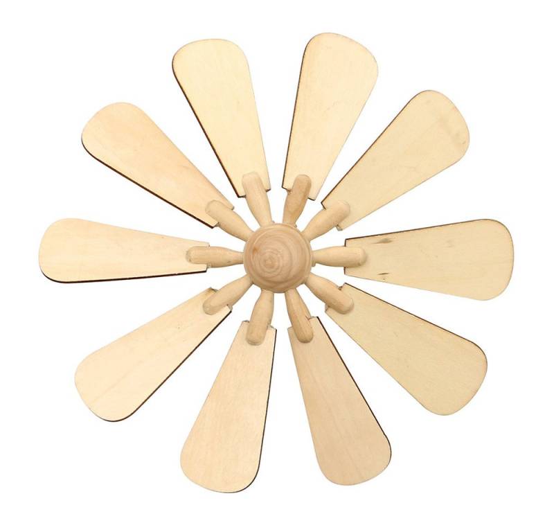 Dekohelden24 Weihnachtspyramide 10 Stück Holz Pyramiden-Ersatzflügel inkl. Kopf, cm. von Dekohelden24