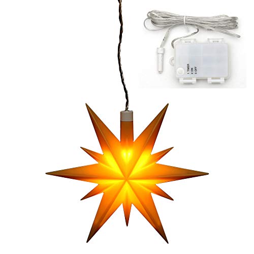 Dekohelden24 Weihnachtsstern aus Kunststoff in gelb, für Innen und Außen geeignet, inkl. LED Beleuchtung und 6h Timer, für Batteriebetrieb. Maße L/B/H: 13,5 x 5,5 x 12 cm. Dekohelden24 Weihnachtsstern aus Kunststoff in gelb, für Innen und Außen geeignet, inkl. LED Beleuchtung und 6h Timer, für Batteriebetrieb. Maße L/B/H: 13,5 x 5,5 x 12 cm. von Dekohelden24