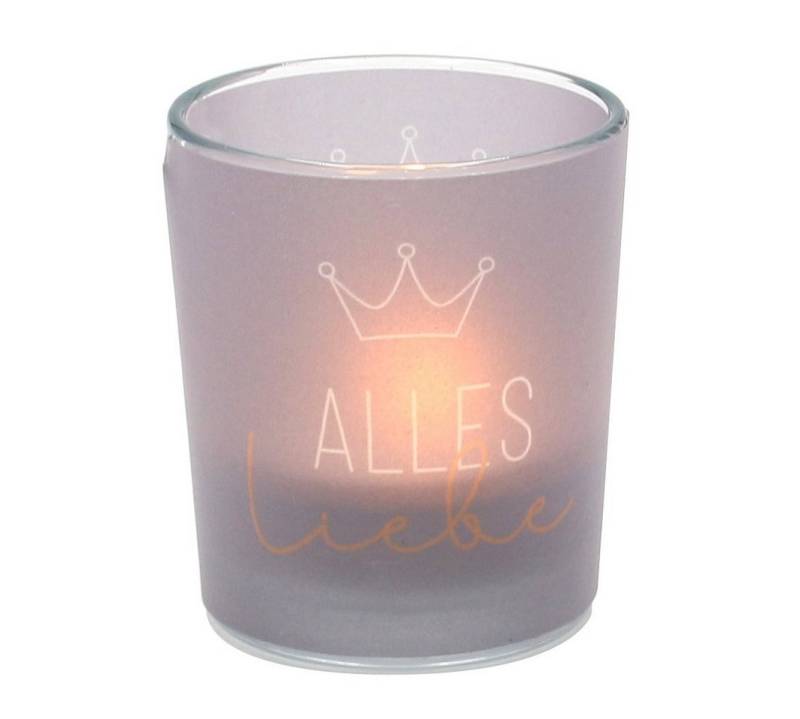 Dekohelden24 Windlicht Windlichtglas mit Motiv auf einer transparenten Banderole, inkl. 1 (1 St) von Dekohelden24