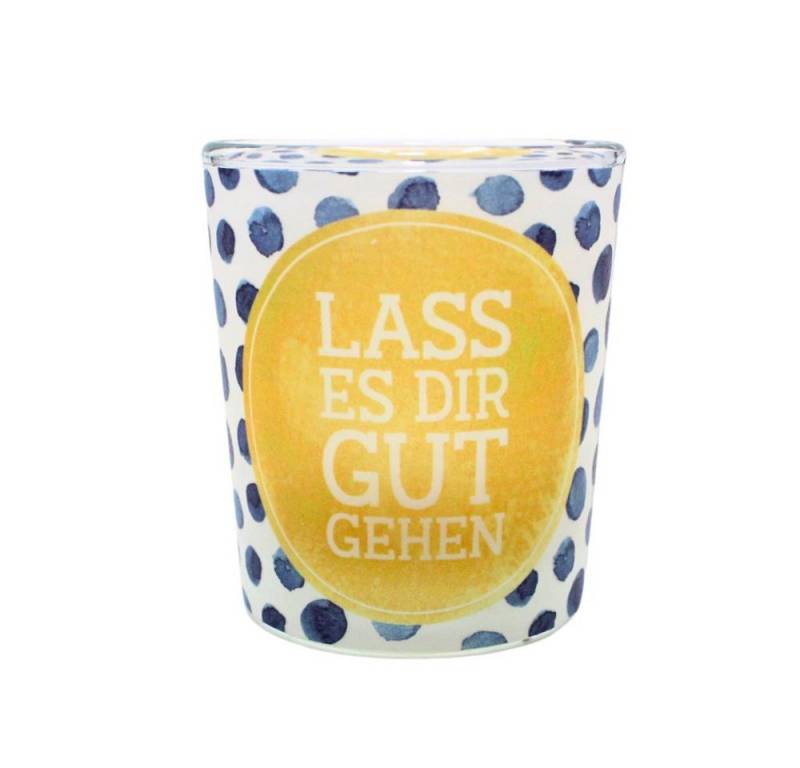Dekohelden24 Windlicht Windlichtglas mit Motiv: Lass es Dir gut gehen. von Dekohelden24