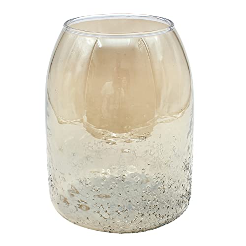 Windlicht aus Glas mit 3-D Muster, Braun, Größe H/Ø: ca. 19 x 14 cm von Dekohelden24