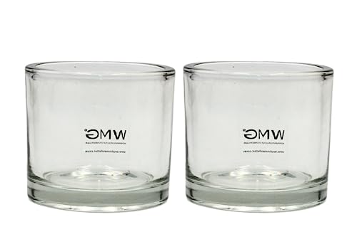 Dekohelden24 Windlichtglas/Teelichtglas im 2er Set, klar/transparent aus Glas, schlicht und elegant, Größe: H/Ø ca. 8 x 9 cm, 8 cm von Dekohelden24