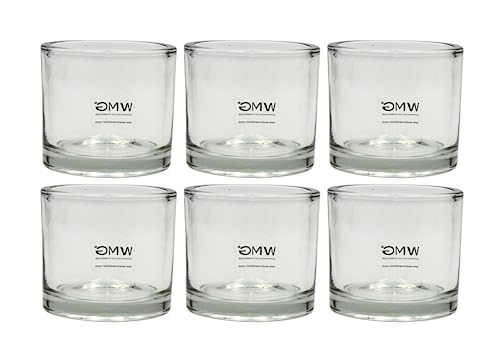 Dekohelden24 Windlichtglas/Teelichtglas im 6er Set, klar/transparent aus Glas, schlicht und elegant, Größe: H/Ø ca. 8 x 9 cm, 8 cm von Dekohelden24